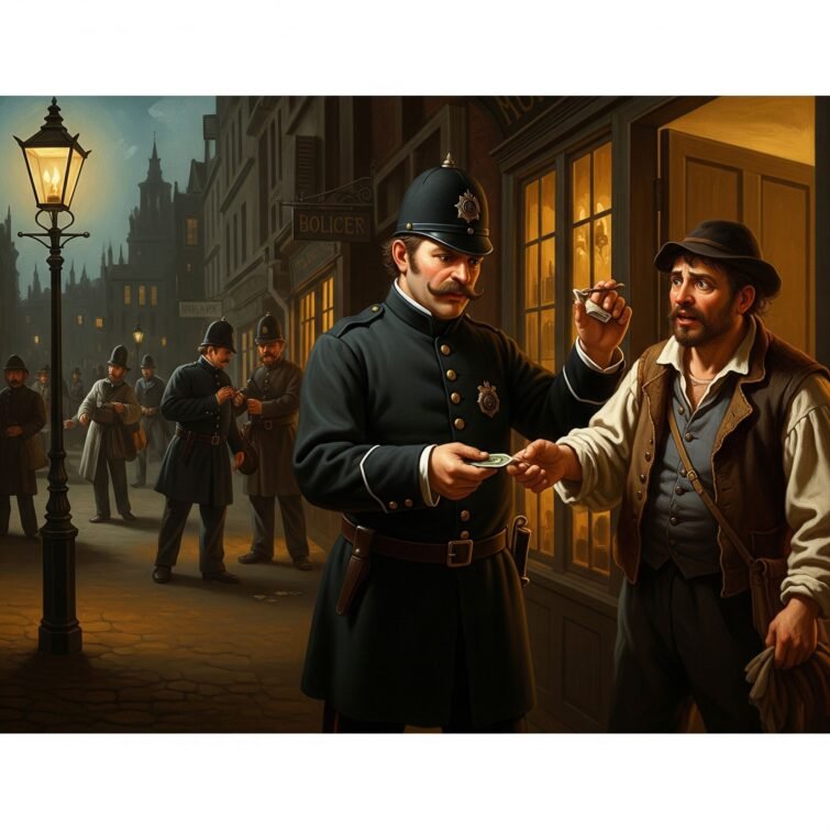 Police Officer Accepting a Payoff